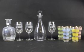 An assortment of contemporary glassware.