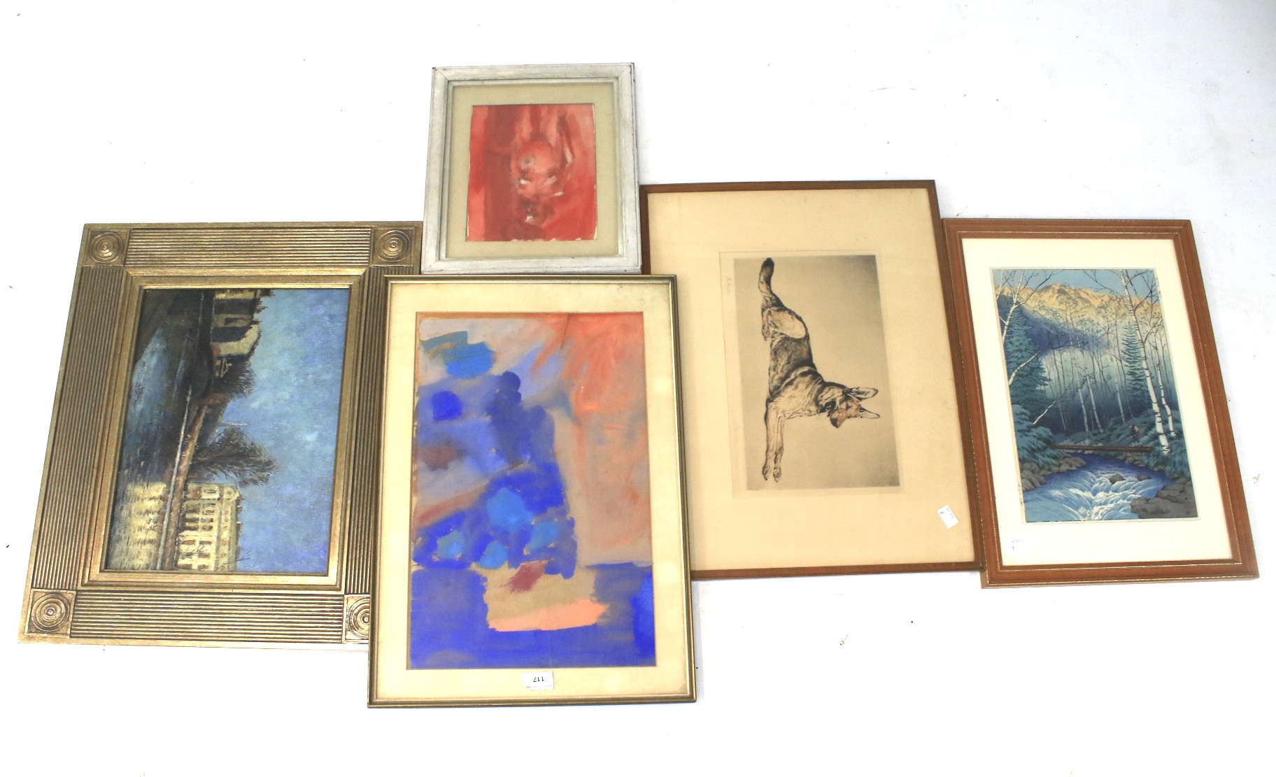 An assortment of contemporary paintings.