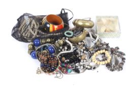 An assortment of costume jewellery.