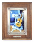 A 1960's enamel on copper plaque of 'Old Guitarist' after Pablo Picasso.