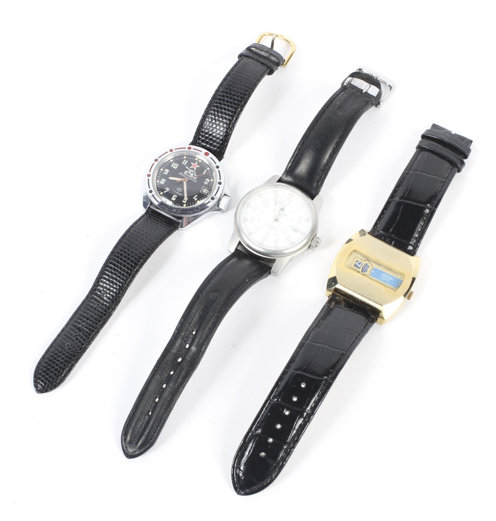 Three vintage gentlemans wristwatches.