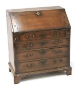 A 19th century oak bureau.