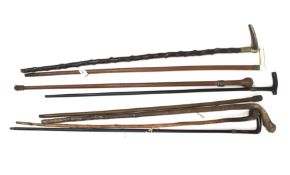 Eight 19th & 20th century walking sticks.