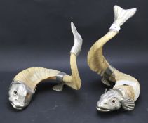 An unusual pair of stylised fish formed out of horns.