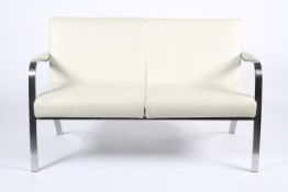 A Brunner two seater sofa and a chair.