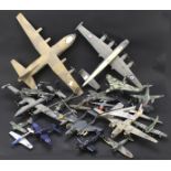 A large collection of plastic model aircraft.