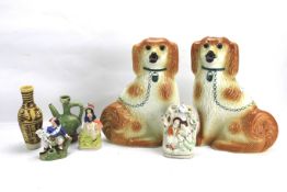 An assortment of Staffordshire ceramics and others.