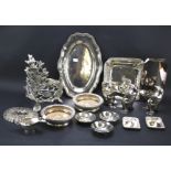 An assortment of silver plated wares.