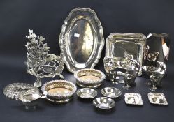 An assortment of silver plated wares.