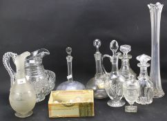 An assortment of 19th century and later cut and engraved glassware.
