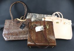 A collection of contemporary handbags.