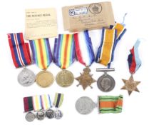An assortment of WWI and WWII medals.