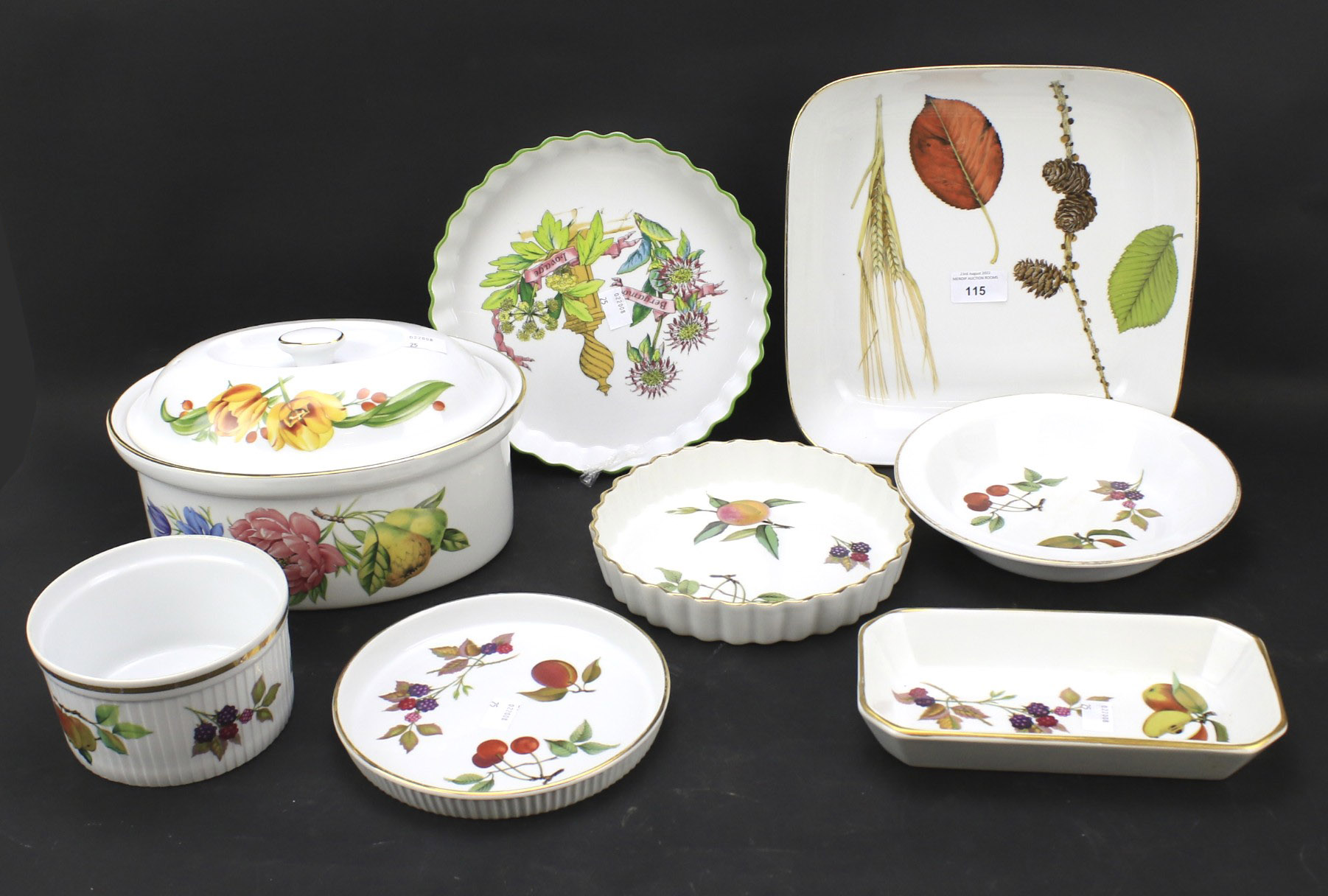 A collection of Royal Worcester 'Evesham' ceramics.