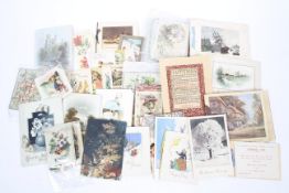 A collection of Victorian and later Christmas and birthday cards.
