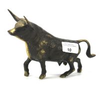 A contemporary brass figure of a bull.