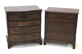 Two 20th century mahogany veneered chests of drawers.