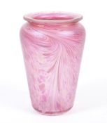 A Loetz style pink oviform vase.
