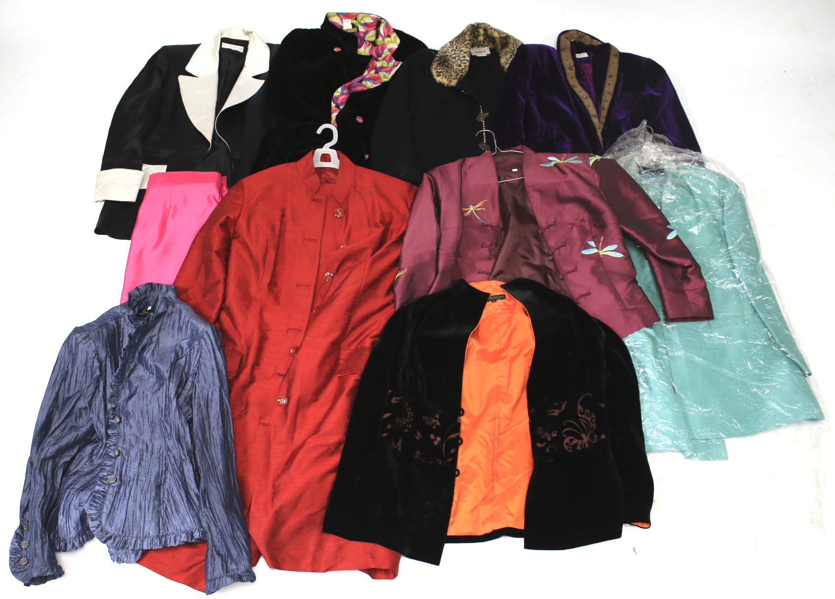 An assortment of designer and vintage clothes.