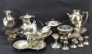 An assortment of silver plated wares.