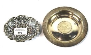 Two silver dishes.