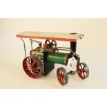 Mamod TE1A model steam tractor in green, black and red.