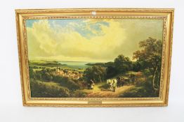 A framed canvas print titled 'Near Brading (I.O.W.) Meadows'.