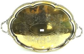 A large 19th century Sheffield silver plated tray.