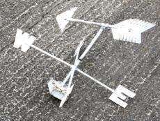 A 20th century white painted metal weather vane.