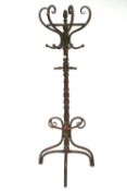 A 20th century stained bentwood coat stand.