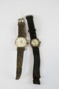 An early 20th century silver cased wristwatch and a later watch by Olivia.