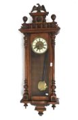 An early 20th century mahogany cased Vienna wall clock.