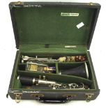 A Pridmore ebony clarinet.