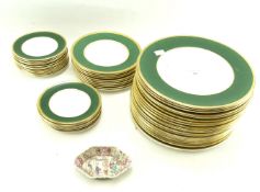 A quantity of Coalport plates in the 'Athlone-Green' pattern.