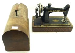 A Singer sewing machine.