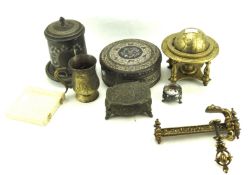 An assortment of metalware.