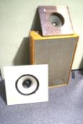 Two vintage speakers incl 200c Twinaxiom & a Xiom 301 and one other set in a walnut cased frame