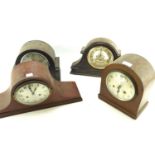Four 20th century mantle clocks.