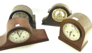 Four 20th century mantle clocks.