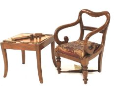 A 19th century mahogany child's chair and stand.