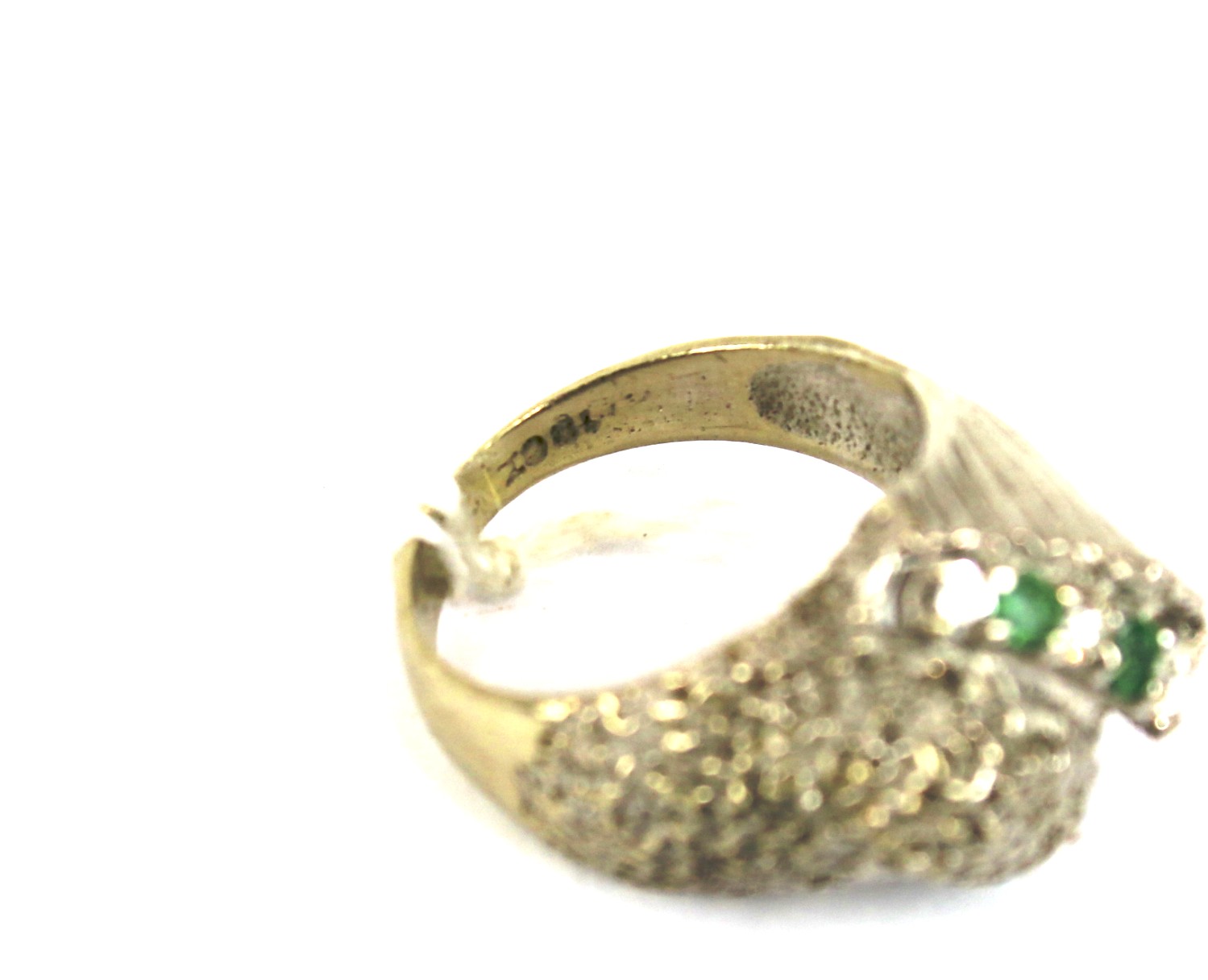 An emerald and diamond dress ring stamped 101c - Image 2 of 2