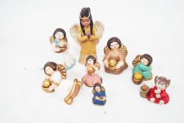 Collection of eight vintage Thun Bozner ceramic Angel figurines