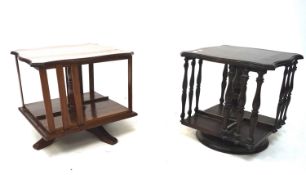 Two 20th century tabletop revolving bookshelves.