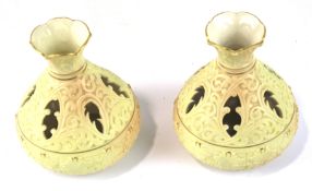 A pair of Locke & Co Ltd Worcester vases.