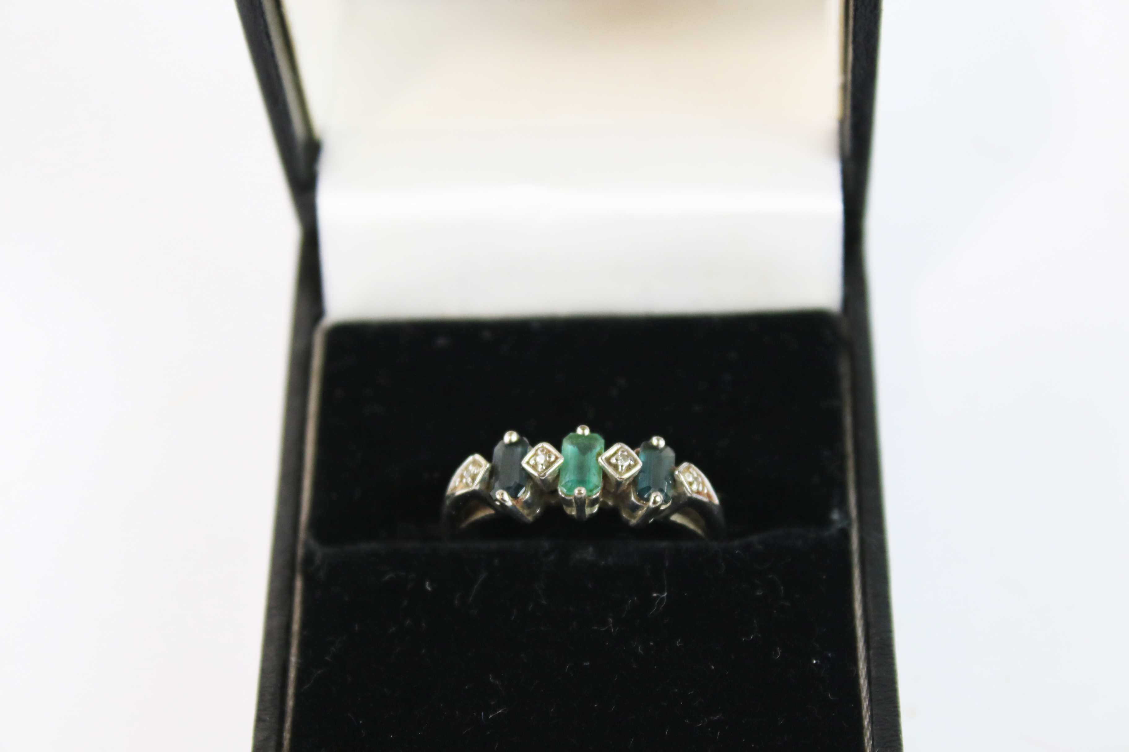 A ladies 9ct white gold gem set dress ring. - Image 2 of 2