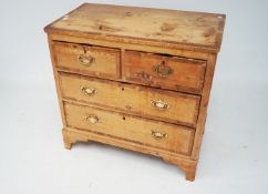 A 19th century pitch pine chest of drawers.
