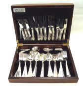 A silver plated canteen of cutlery.