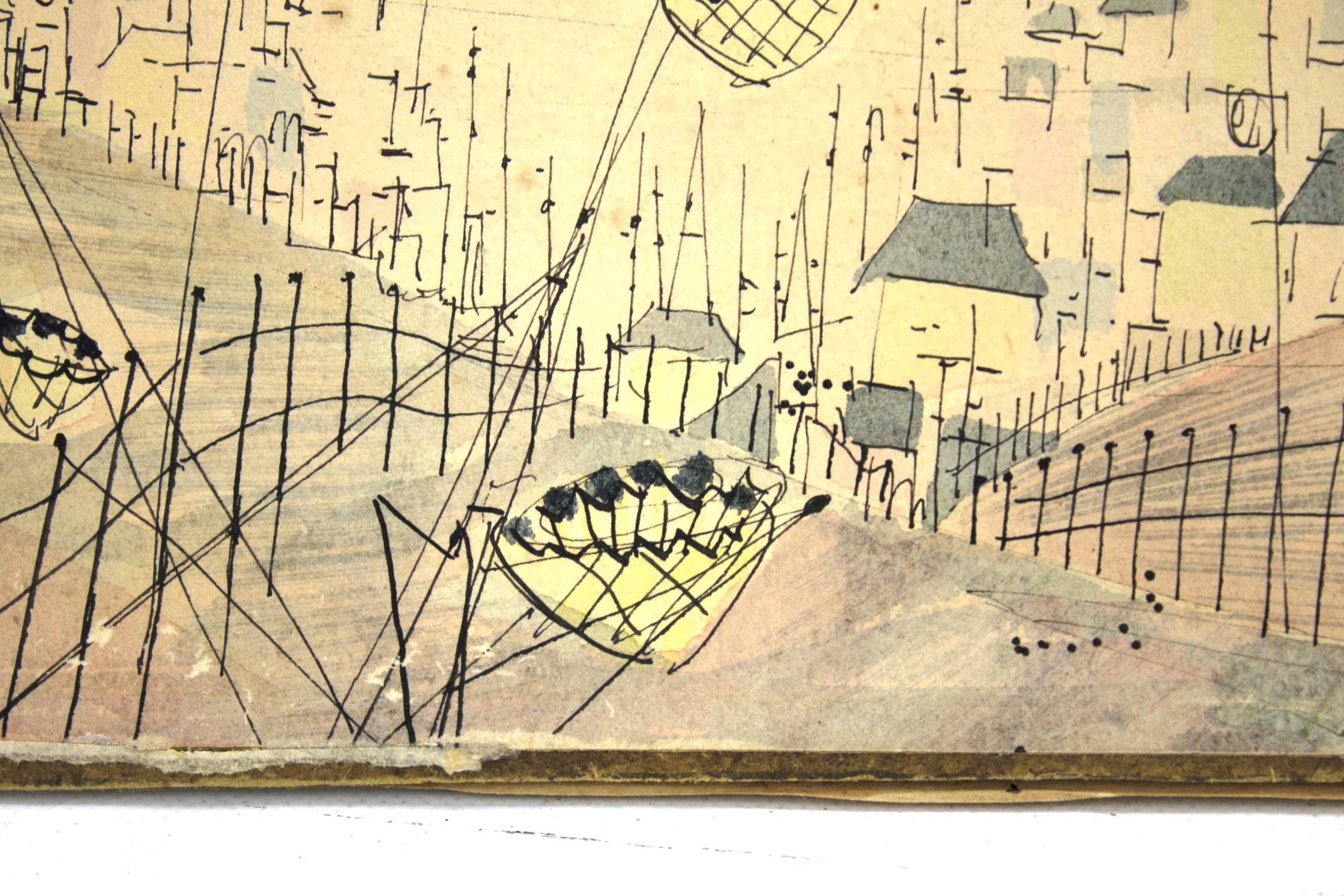 Preston Goddard (b 1928), stylised flowers and houses in landscape, - Image 2 of 2