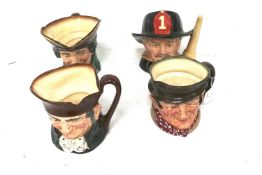 Four Royal Doulton character jugs.