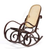 A 20th century Thonet style bentwood rocking chair.