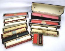 An assortment of boxed Pianola musical rolls.